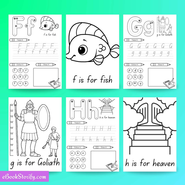 ABC Biblical Coloring Kids Alphabet eBookStorify