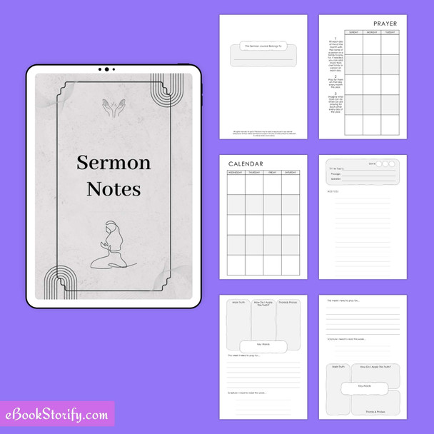 Sermon Notes Journal Vol 1 eBookStorify