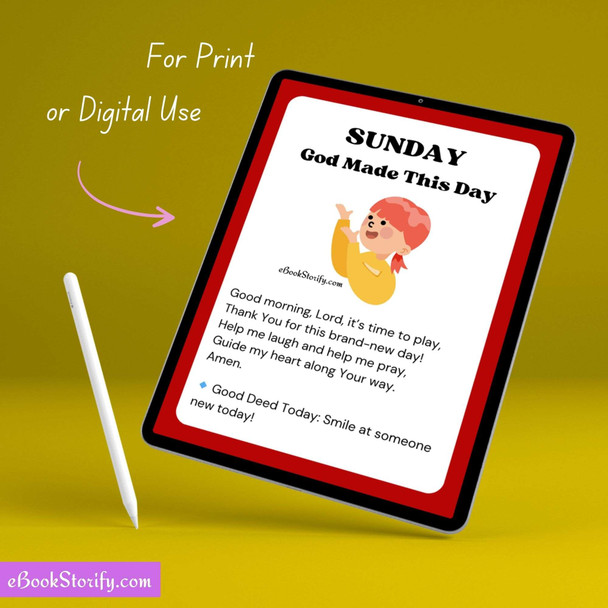 Free Weekly Kids Prayer Cards 7-Day Faith Resource eBookStorify