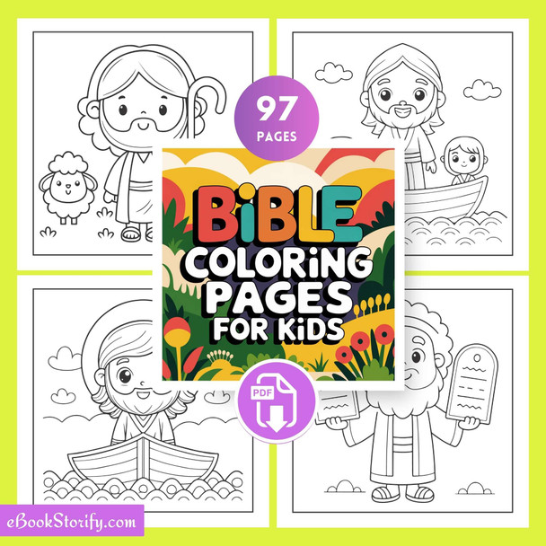 97 Sweet Bible Coloring Pages for Kids Vol 4 - Fun Art eBookStorify