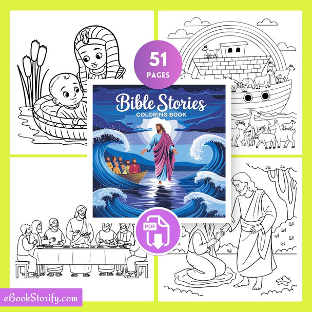 51 Greatest Bible Stories Coloring Pages - Sacred Stories eBookStorify
