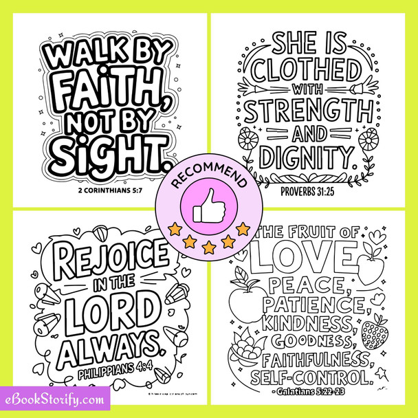 50 Bible Verse All Ages Coloring Pages - Learn Scripture eBookStorify