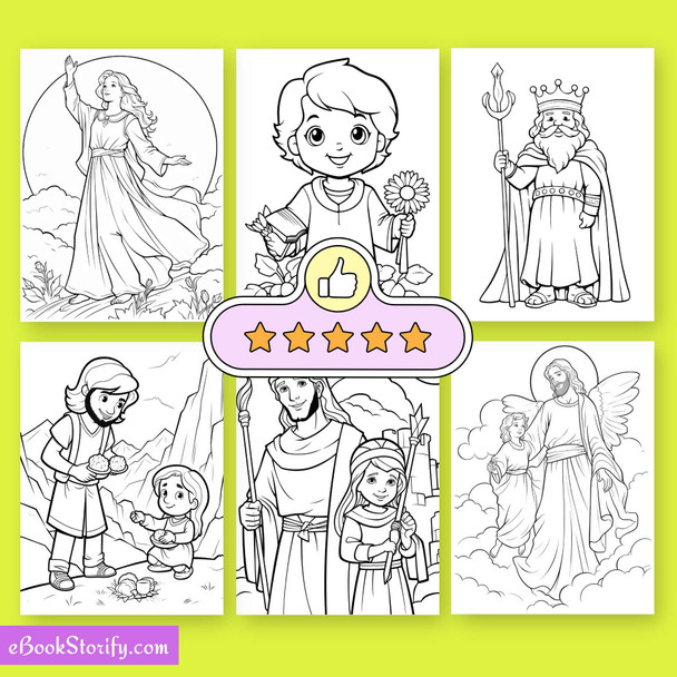 300 Sweet Bible Coloring Pages for Kids Vol 3 - Fun Art eBookStorify