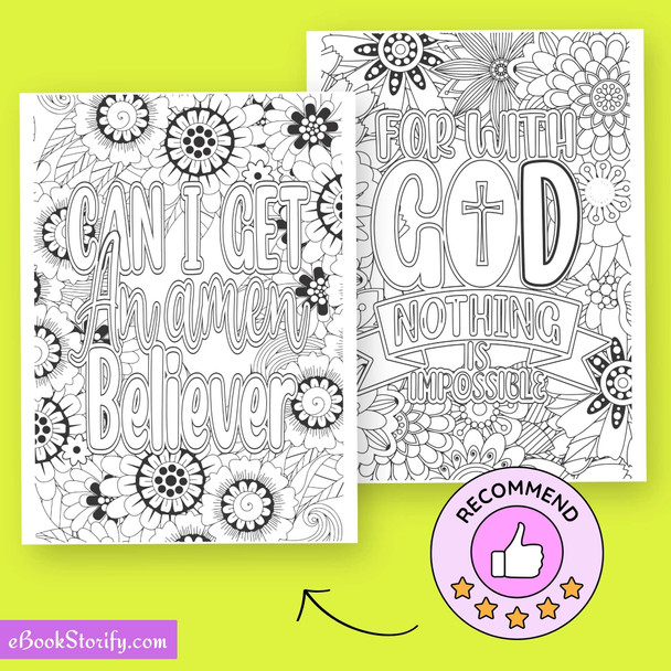 100 Bible Quotes Flower Stained Glass Coloring Adults eBookStorify