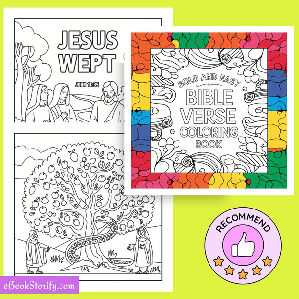 111 Bold Easy Bible Verse Coloring Pages - Prime Pack eBookStorify