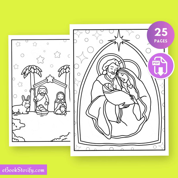 20 Nativity Christmas Coloring Pages - Miracle Art eBookStorify