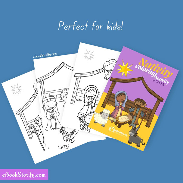 Christmas Nativity Coloring Book Ages 3+ Bible Activity Set eBookStorify