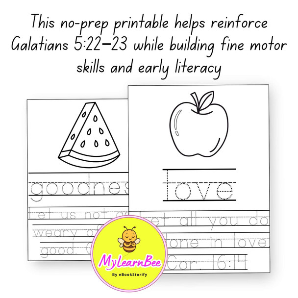 Fruit of the Spirit - Tracing Coloring Activity eBookStorify