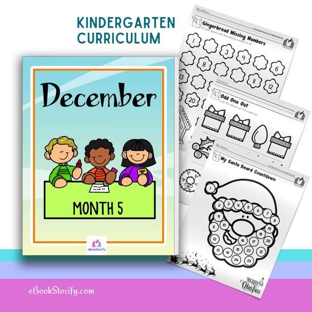 Kindergarten December curriculum 280 pages Science of Reading-Aligned Christmas winter and all 5 short vowels CVC for homeschooling families and early educators