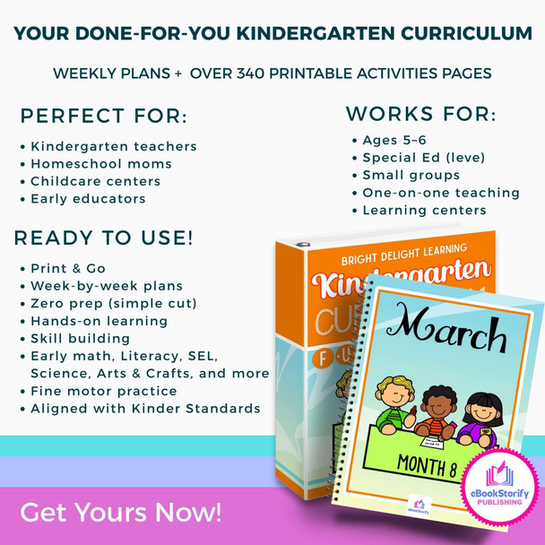 Kindergarten March Curriculum - Spring Activities Bundle eBookStorify