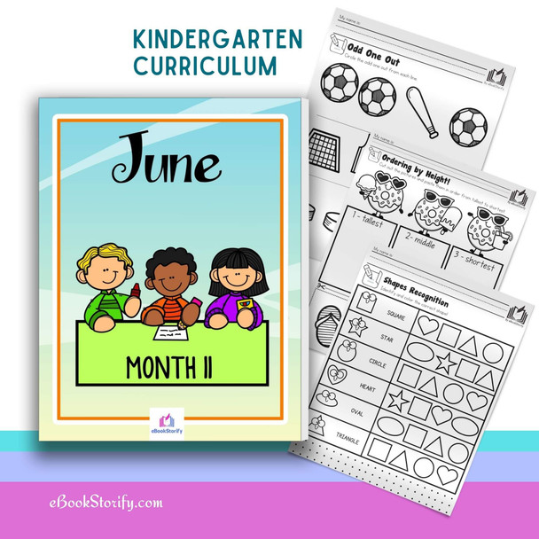 Kindergarten June curriculum with 170 pages of summer graduation and patriotic activities for homeschoolers and classroom teachers