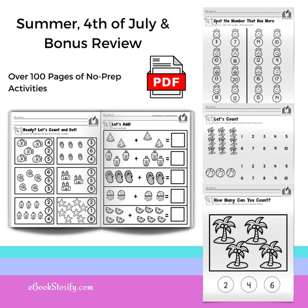 Kindergarten July Curriculum - Summer Activities Bundle eBookStorify