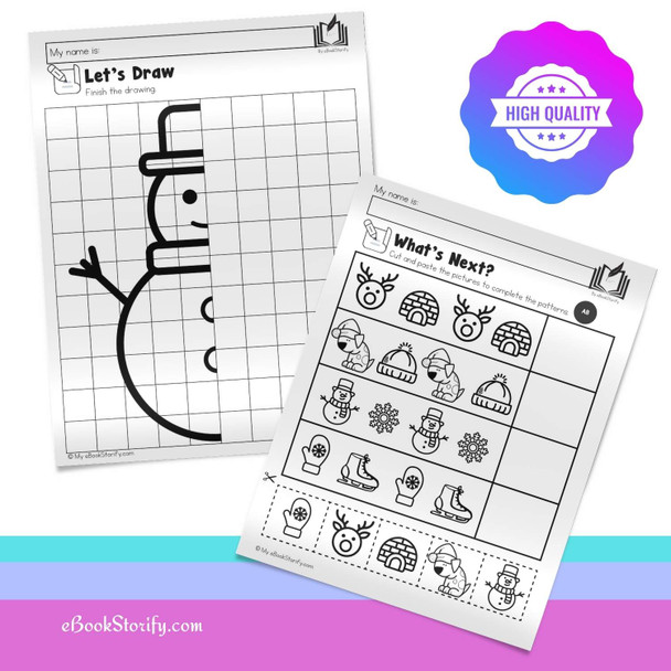 Preschool January Curriculum - Winter Activities Bundle - PreK Worksheets & Crafts eBookStorify