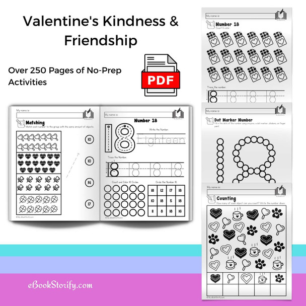 Preschool February Curriculum - Valentines Day Activities Bundle by eBookStorify