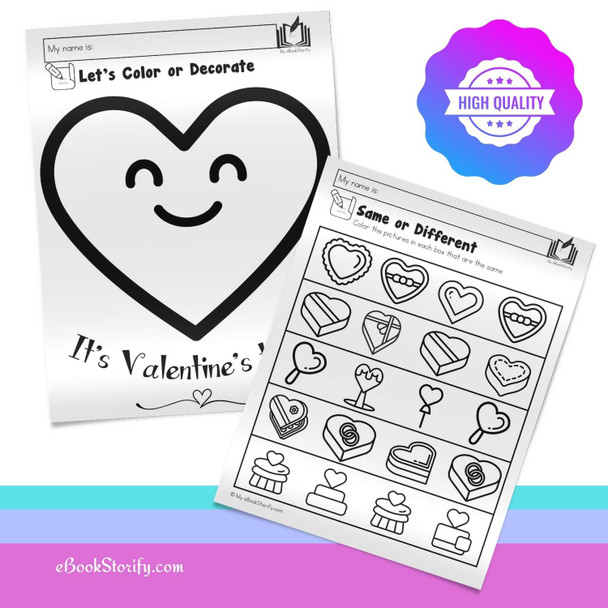 Preschool February Curriculum - Valentines Day Activities Bundle by eBookStorify