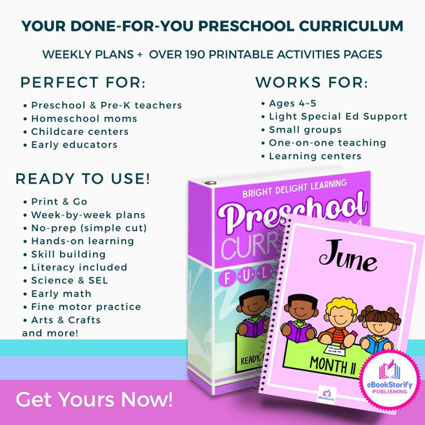 Preschool Prek June Curriculum - Summer & Graduation Activities eBookStorify