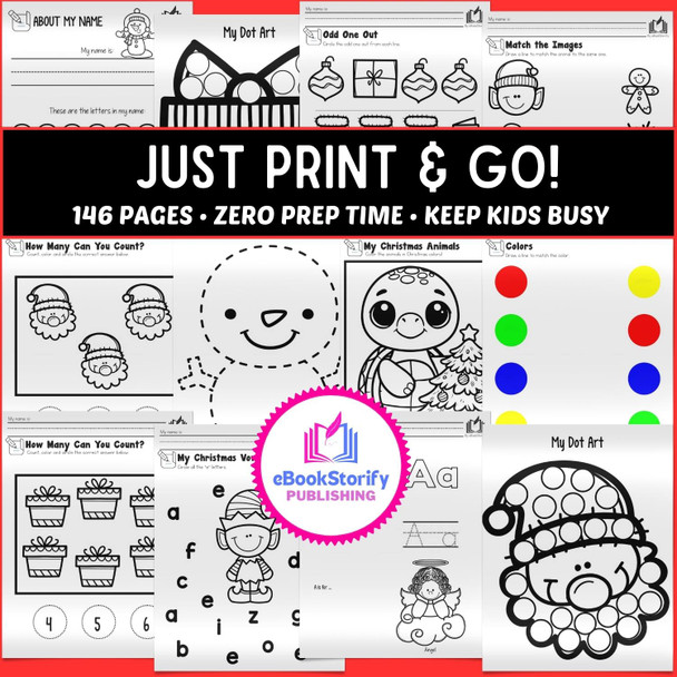 Christmas Workbook for Preschool, PreK & Kindergarten - eBookStorify