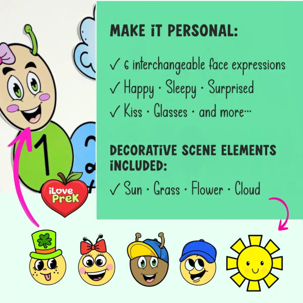 Number Caterpillar Wall Display, Fun Classroom & Homeschool eBookStorify