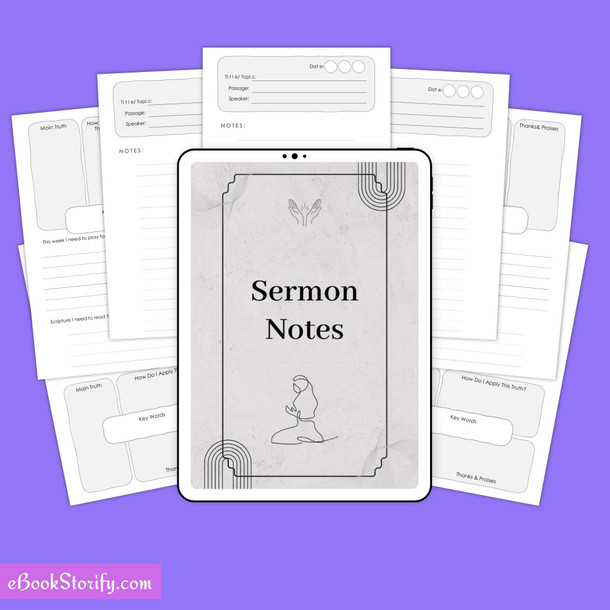 Sermon Notes Journal Vol 1 eBookStorify