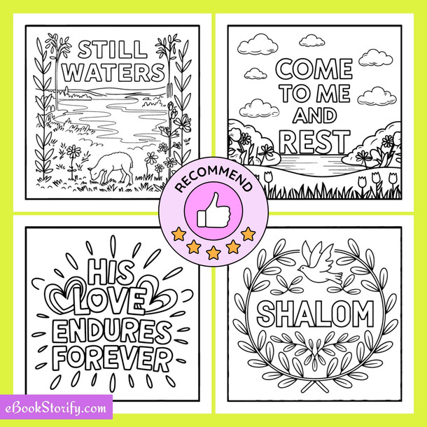 122 Bold Easy Bible Verse Coloring Pages - Prime Pack eBookStorify