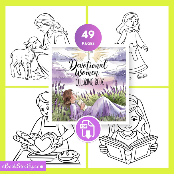49 Devotional Women Coloring Pages - Faith Moments eBookStorify