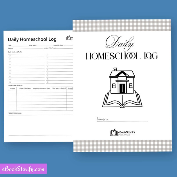 Daily Homeschool Log Printable – Simple Schedule Planner eBookStorify