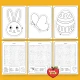 Inside page view of the Easter workbook showing printable letter tracing and coloring worksheets for kindergarten.