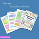 Homeschool planner interior pages showing planning and record keeping sections for full school year organization