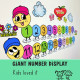 Bold number segments 0 through 20 laid out for a caterpillar wall display in early childhood classrooms