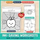 Black and white apple life cycle worksheets with pattern coloring and cut and paste sequencing.