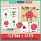 Apple life cycle wall poster stage cards, mini poster and finished Apple Buddy craft.