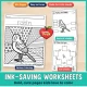 Black and white robin life cycle worksheets with pattern coloring and cut and paste sequencing.