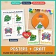 Butterfly life cycle wall poster stage cards, mini poster and finished life cycle wheel craft.
