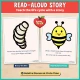 Illustrated read-aloud story pages that teach the bee life cycle.
