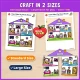 Ghost house craft in two sizes: a one page house and a large house for play, in color and black and white.