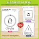 Big shapes to trace with a finger or crayon: circle, square and triangle with their names.