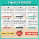 Six ways to practice patterns: who comes next, finish the train, missing pictures, copy, train-free rows and circle the repeat.