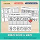 Bonus black and white back to school pattern pages to color, cut and glue, with no color ink needed.