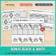 Bonus black and white fairy tale pattern pages to color, cut and glue, with no color ink needed.