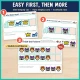 Easy first, then more: fairy tale pattern pages move from one empty car to two empty cars to a whole row.