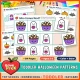 Halloween AB patterns for toddlers: cut and paste Who Comes Next? pattern train pages for ages 2 to 3.