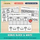 Bonus black and white my house pattern pages to color, cut and glue, with no color ink needed.
