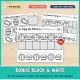 Bonus black and white pirate pattern pages to color, cut and glue, with no color ink needed.