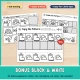 Bonus black and white spring pattern pages to color, cut and glue, with no color ink needed.