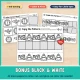 Bonus black and white travel pattern pages to color, cut and glue, with no color ink needed.
