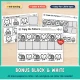 Bonus black and white Valentine's Day pattern pages to color, cut and glue, with no color ink needed.