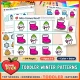 Winter AB patterns for toddlers: cut and paste Who Comes Next? pattern train pages for ages 2 to 3.