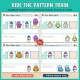 Ride the pattern train: Winter Who Rides Next? and Fill the Train pages for toddlers.