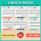 Six ways to practice camping patterns: who comes next, finish the train, missing pictures, copy and circle the repeat.
