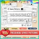 Space patterns for preschool and Pre-K: cut and paste pattern train pages from AB to AABB.